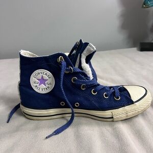⭐ Converse Chuck Taylor All Star High Top Blue Sherpa Lined Women’s 8